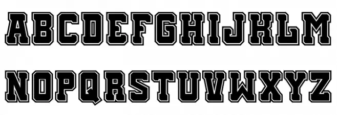 Rugby Squad Outline Caratteri MAIUSCOLE