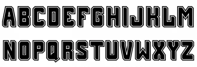 Rugby Squad Outline Caratteri MINUSCOLO