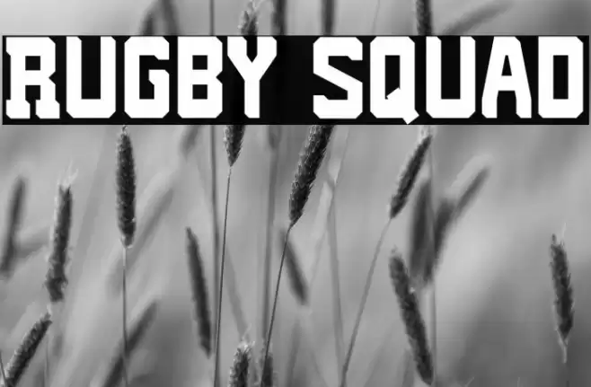 Rugby Squad Schriftart examples