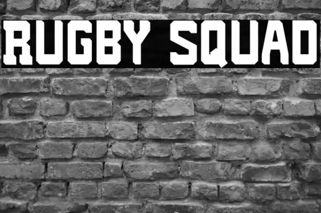 Rugby Squad Schriftart examples