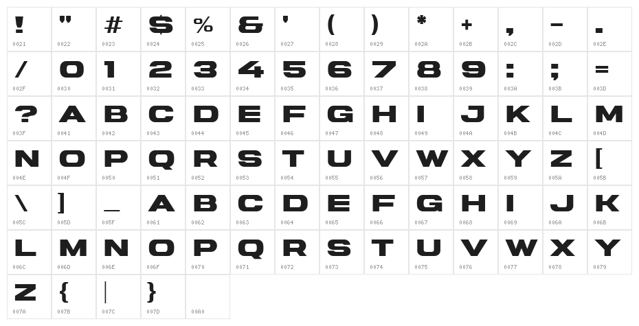 Rugen Expanded Character Map