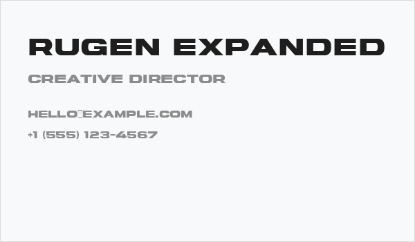 Rugen Expanded Business Card