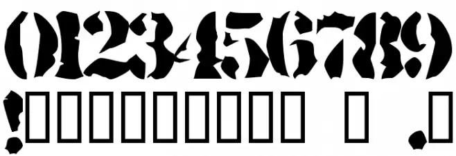 Rugged Stencil Шрифта ДРУГИЕ символов