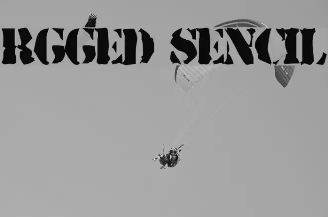 Rugged Stencil Шрифта examples