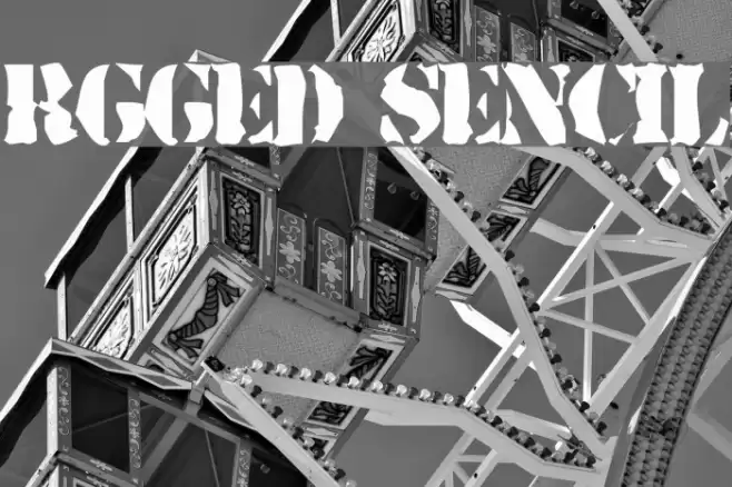 Rugged Stencil Шрифта examples