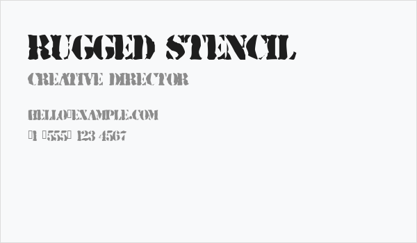 Rugged Stencil Business Card