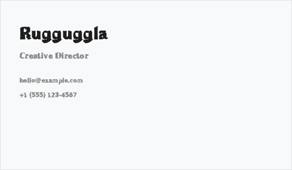 Rugguggla Business Card