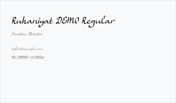 Ruhaniyat DEMO Regular Business Card