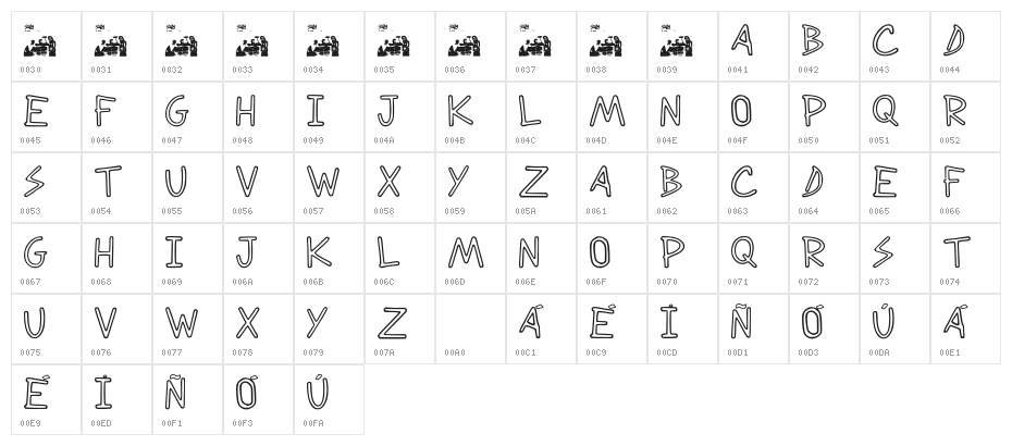 Ruido Blanco Regular Character Map