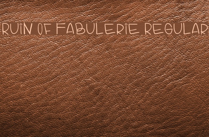 Ruin Of Fabulerie Regular Example 3