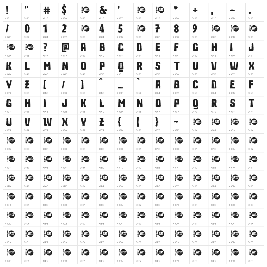 Ruina One Black Character Map