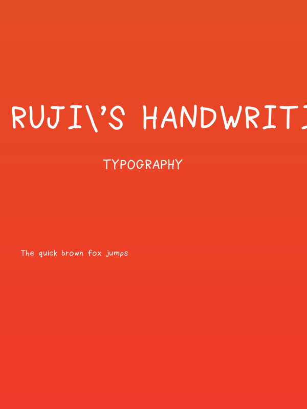 Ruji's Handwriting Font v.2.0 Poster