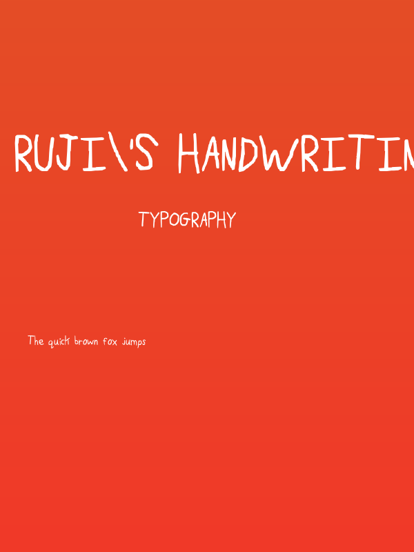 Ruji's Handwriting Font Poster