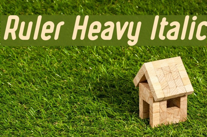 Ruler Heavy Italic फ़ॉन्ट examples
