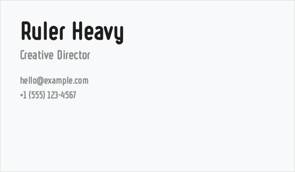Ruler Heavy Business Card