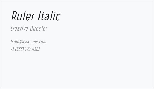 Ruler Italic Business Card