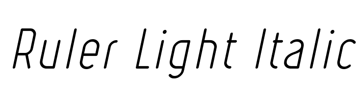 Ruler Light Italic  Frei Schriftart Herunterladen
