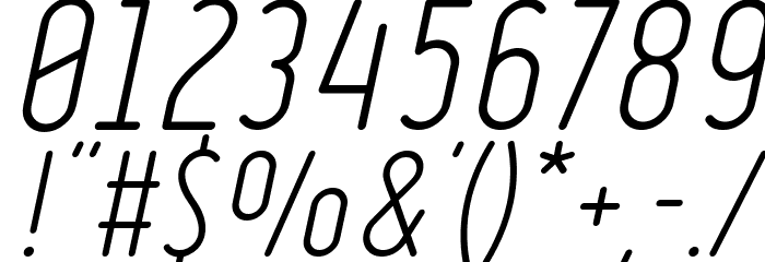 Ruler Light Italic Font OTHER CHARS