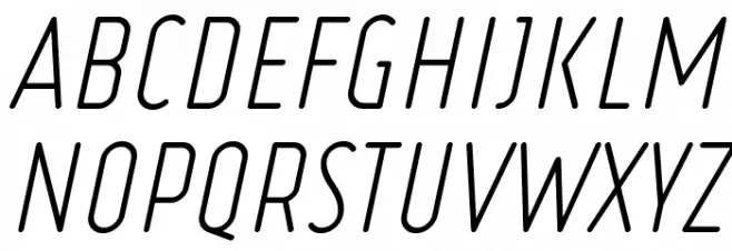 Ruler Light Italic Caratteri MAIUSCOLE