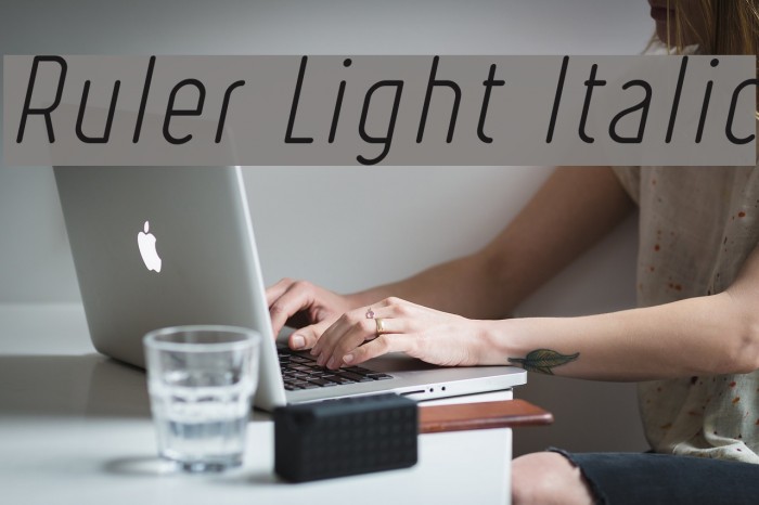 Ruler Light Italic Font examples