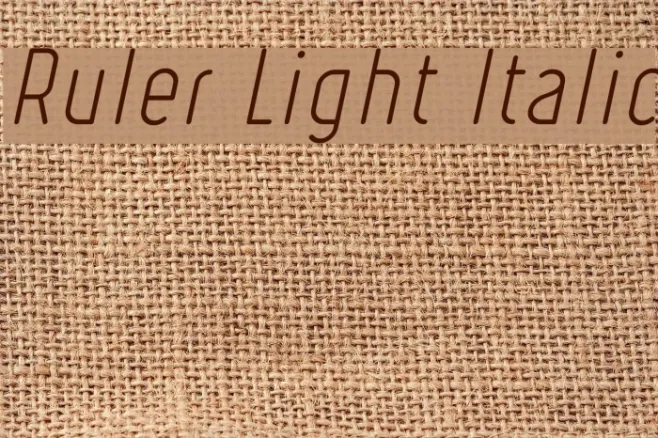 Ruler Light Italic Example 2