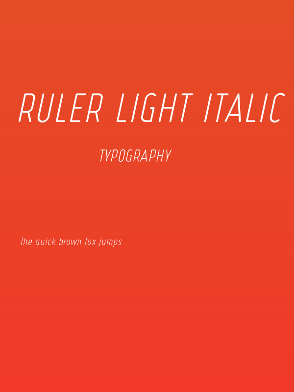 Ruler Light Italic Poster