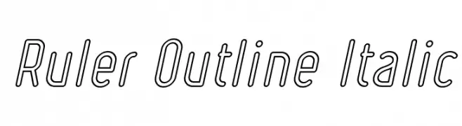 Ruler Outline Italic  フリーフォントのダウンロード