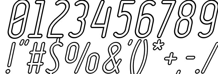 Ruler Outline Italic Font OTHER CHARS