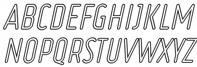 Ruler Outline Italic Шрифта ВЕРХНИЙ