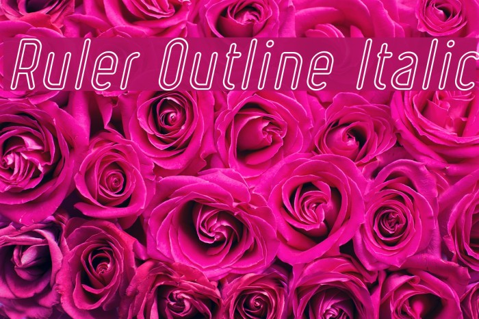 Ruler Outline Italic Font examples