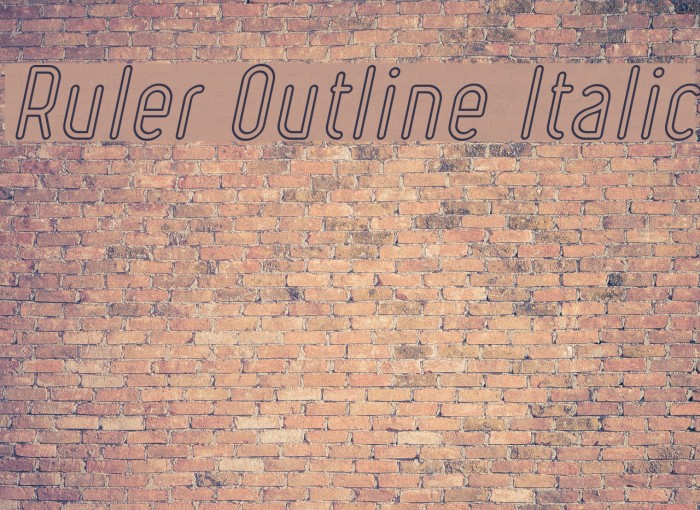 Ruler Outline Italic Font examples