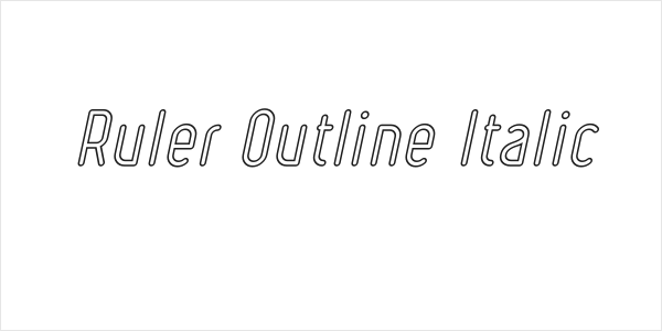 Ruler Outline Italic Logo