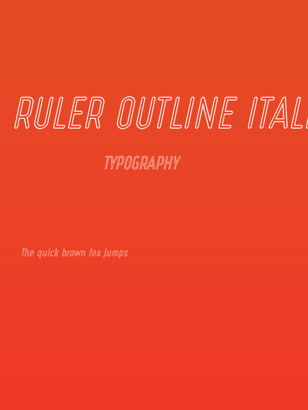 Ruler Outline Italic Poster