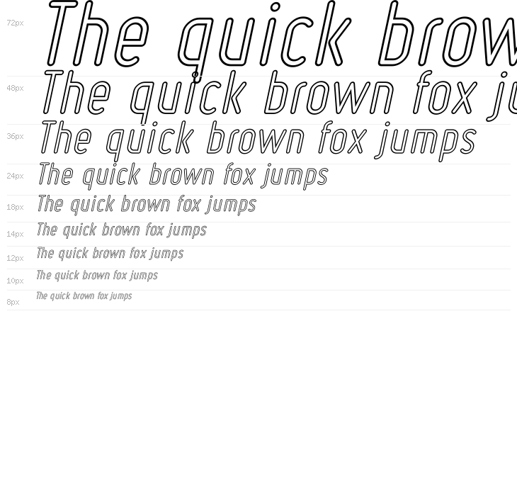 Ruler Outline Italic Waterfall