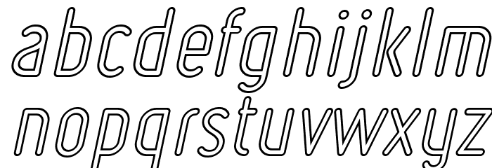 Ruler Outline Italic Font LOWERCASE