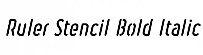 Ruler Stencil Bold Italic  नि: शुल्क फ़ॉन्ट्स डाउनलोड