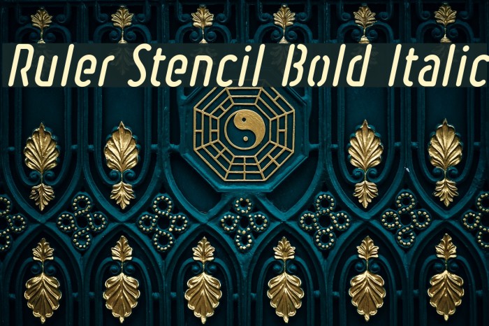 Ruler Stencil Bold Italic Example 1