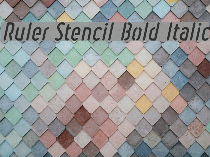 Ruler Stencil Bold Italic Font