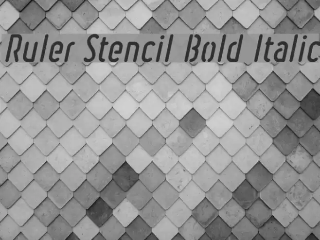 Ruler Stencil Bold Italic Font examples
