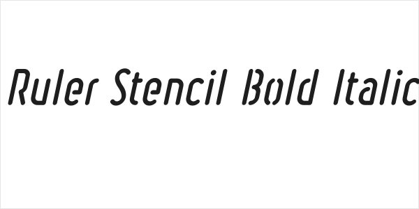 Ruler Stencil Bold Italic Logo