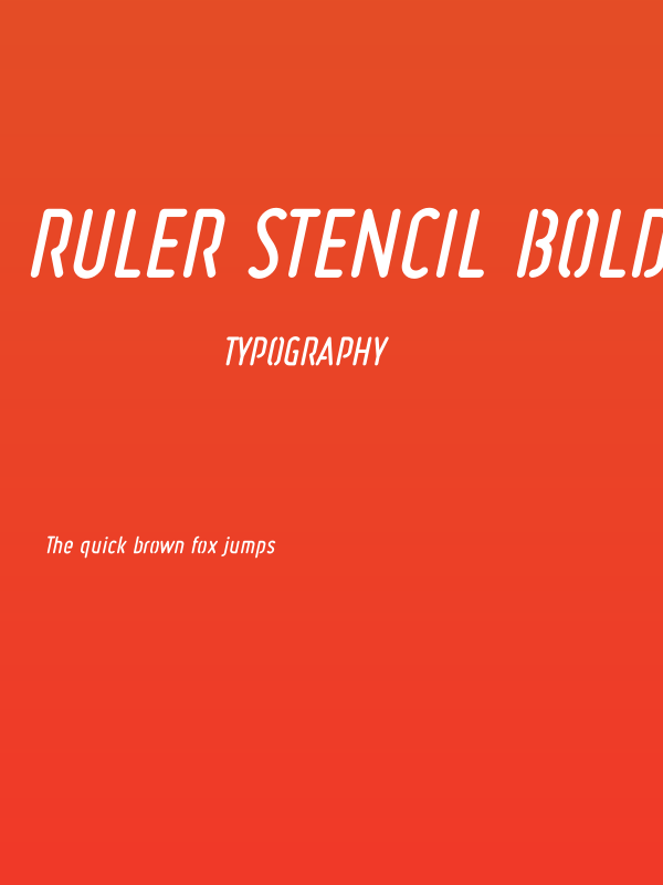 Ruler Stencil Bold Italic Poster