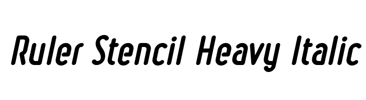 Ruler Stencil Heavy Italic Font