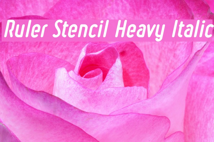 Ruler Stencil Heavy Italic Font examples