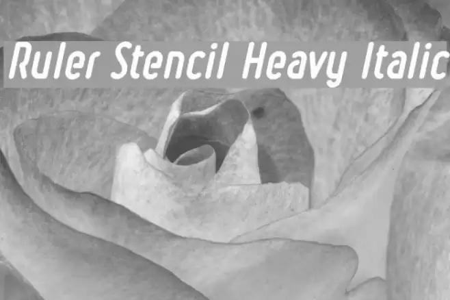 Ruler Stencil Heavy Italic Font examples