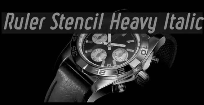Ruler Stencil Heavy Italic Font examples