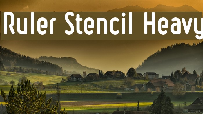 Ruler Stencil Heavy Font examples