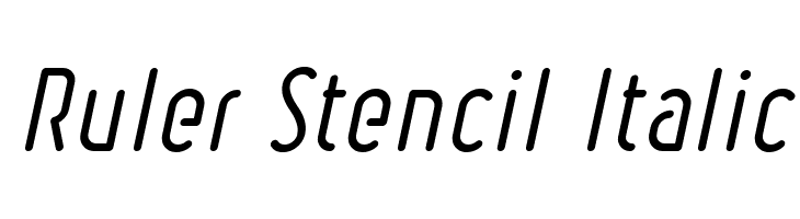 Ruler Stencil Italic Font