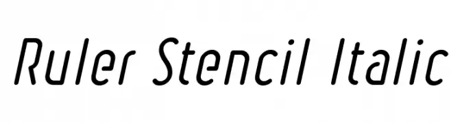 Ruler Stencil Italic  नि: शुल्क फ़ॉन्ट्स डाउनलोड