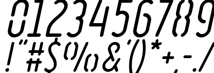 Ruler Stencil Italic Font OTHER CHARS