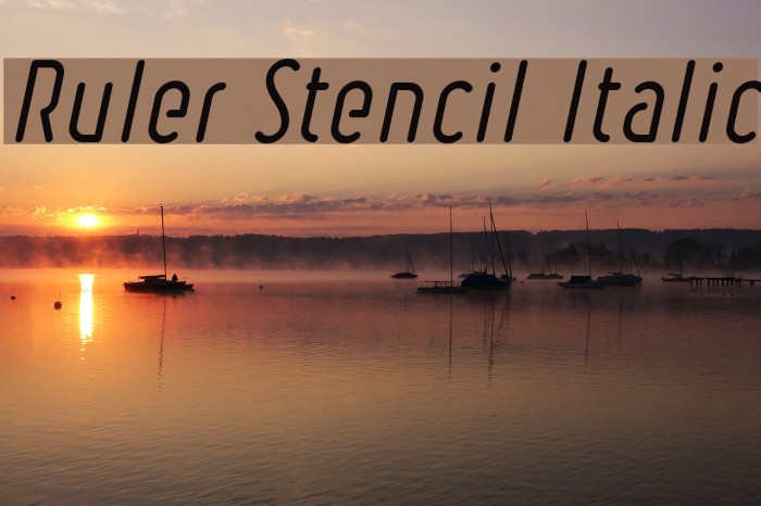 Ruler Stencil Italic Font examples